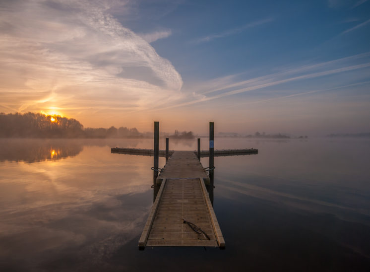 Zonsopgang aan het Schulensmeer, België