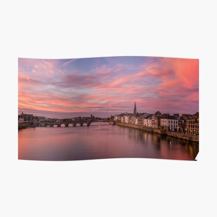 Poster - Sunset Sint Servaasbrug Maastricht (Netherlands)