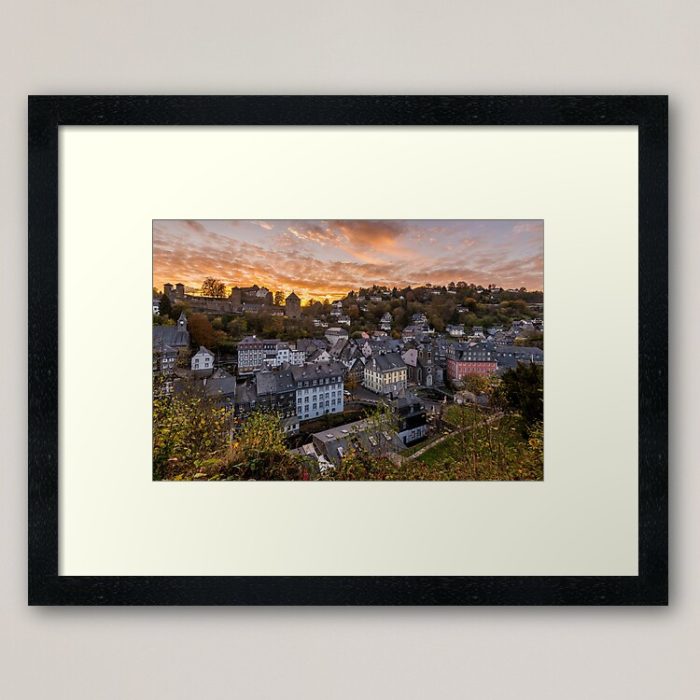 Framed Art Print - Sunset in Monschau (Germany)