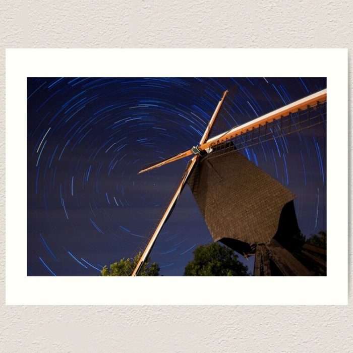 Startrails Lindemolen Diest - Art Print