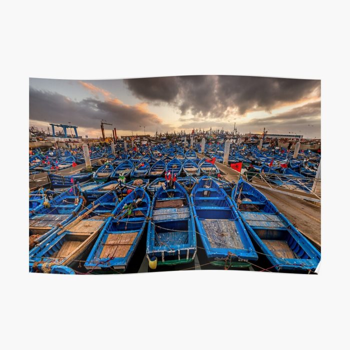 Poster - Sunset at the Fishing Harbor of Essaouira (Morocco)