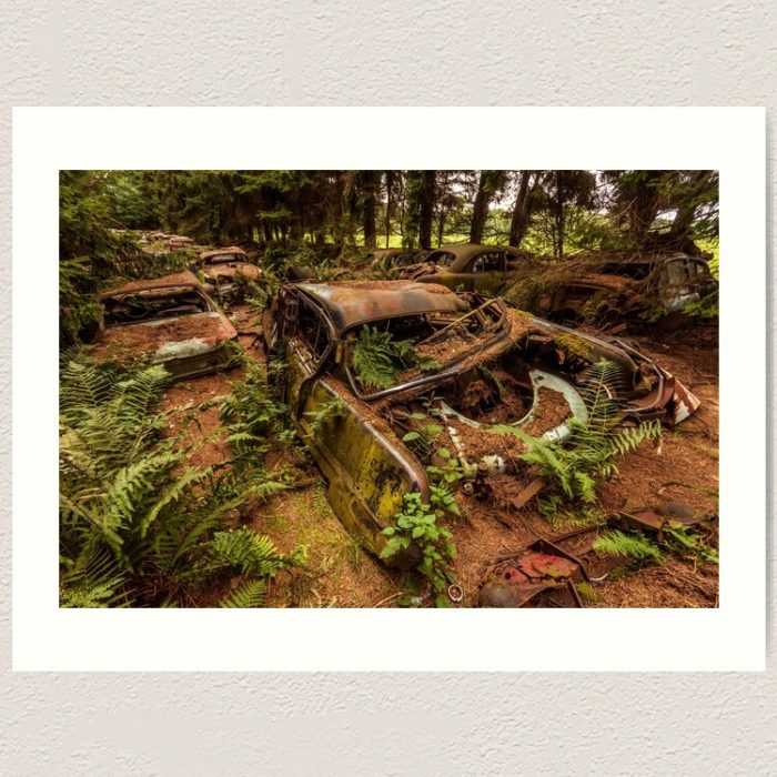 Chatillon Car Graveyard - Art Print